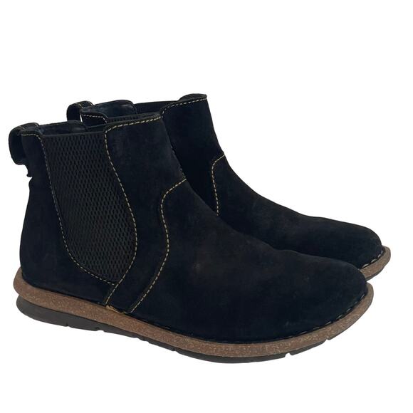 Born Talyn Women’s Black Suede Chelsea Ankle Boots Size 7.5 - Picture 1 of 14